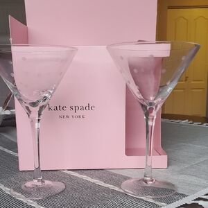 Kate Spade Blush Polka Dot Cocktail Glasses